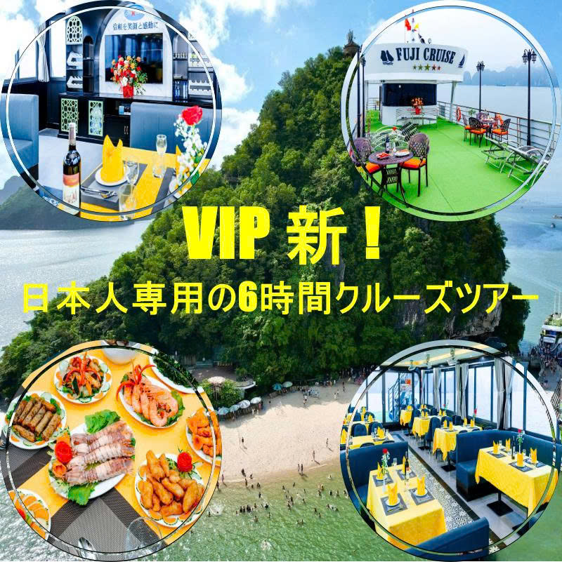 VIPハロン湾日帰り 6時間 FUJIクルーズ＋日本人専用の 最新＋豪華客船＋リムジン＋高速道路＋夕食付ツアー